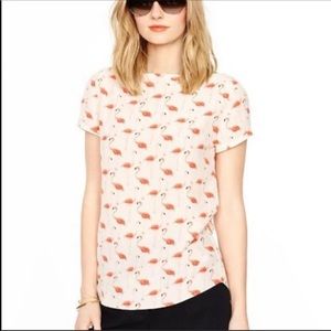 🦩 Kate Spade Live Colorfully Flamingo Blouse